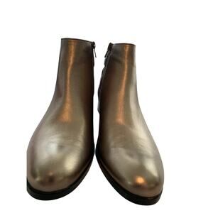 VANELI REANNE QUILTED BUCKLE GOLD METALLIC BOOTIES ZIPPER CLOSURE SIZE 11N